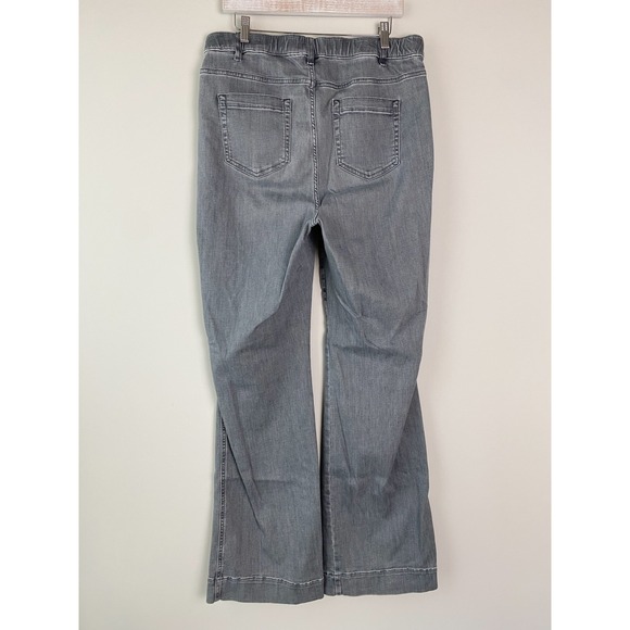 J Jill Womens High Rise Flare Denim Jeans 16 Tall Galaxy Grey Wash Stretch Boho - Picture 7 of 14